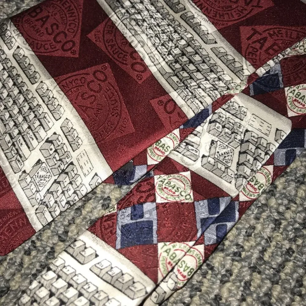 Tabasco Brand Tie “Home Computer” Multicolored‎ EUC